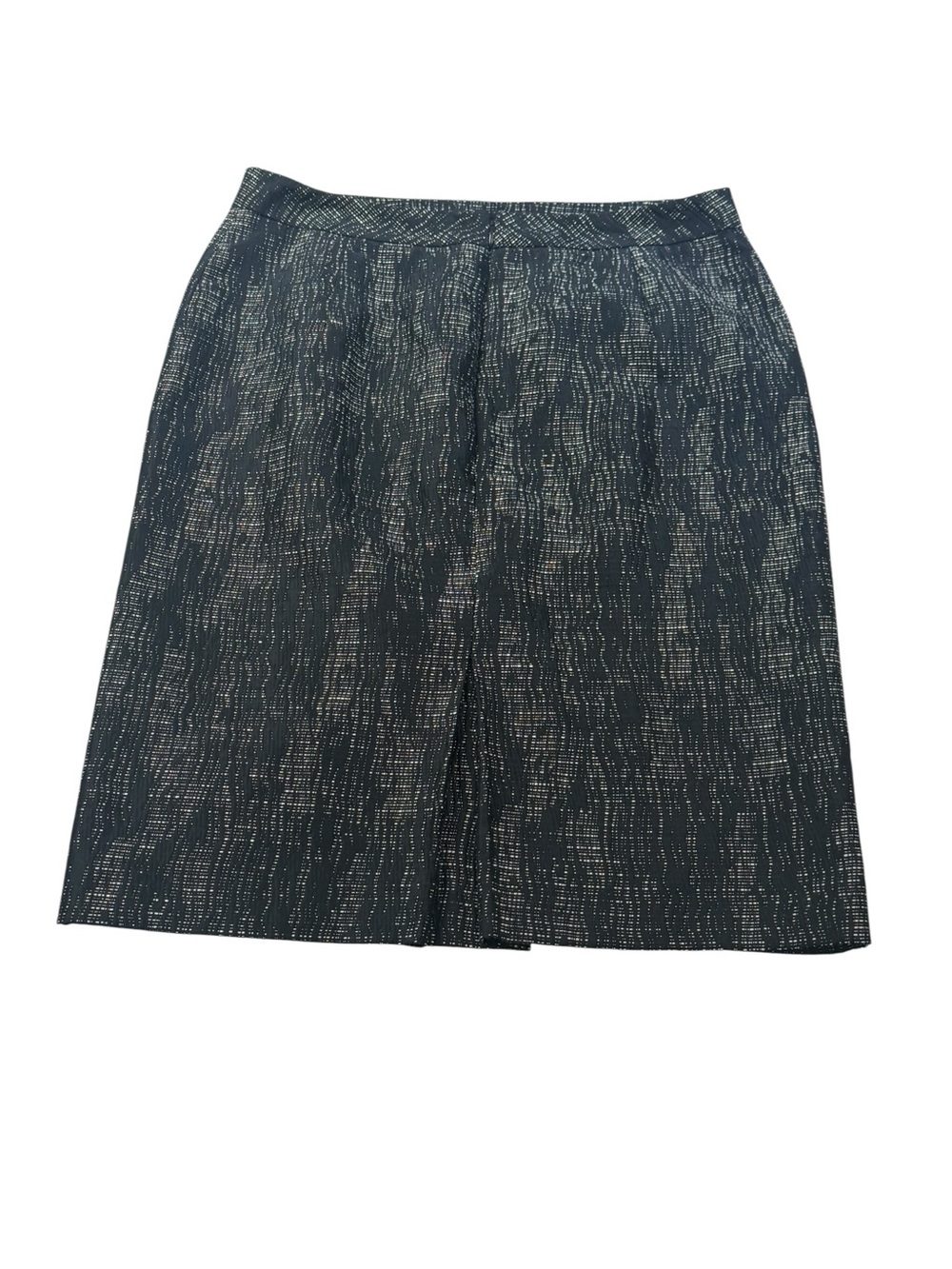 Anne Klein Black & Cream Pencil Skirt w/ Gold Metallic Thread Size 12 Womens - Picture 2 of 7